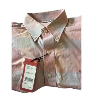 Southern Marsh Grayson Check Dress Shirt Mens Large Wrinkle Free Blue Pink